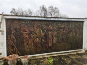 A large mosaic panel approx 4.8M wide and 2m High originally from the film set of The Vikings 1965