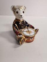 Royal Crown Derby Paperweight - Drummer Teddy