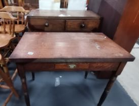 Antique fold over gate leg tea table plus antique mahogany 3 ht chest of drawers