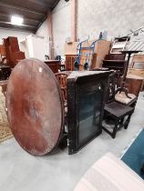 Misc. antique furniture - Windsor chair, corner cupboards, tables etc all A/F