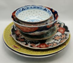 x 6 Oriental plates and bowls