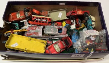 A collection of model vehicles, including Matchbox and Lone Star