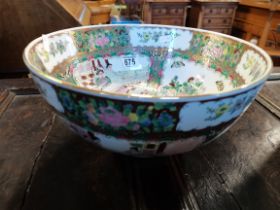 A 30cm diameter Chinese bowl decorated with tree a