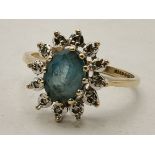 Art Deco Style Halo Ring Size N