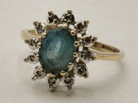 Art Deco Style Halo Ring Size N