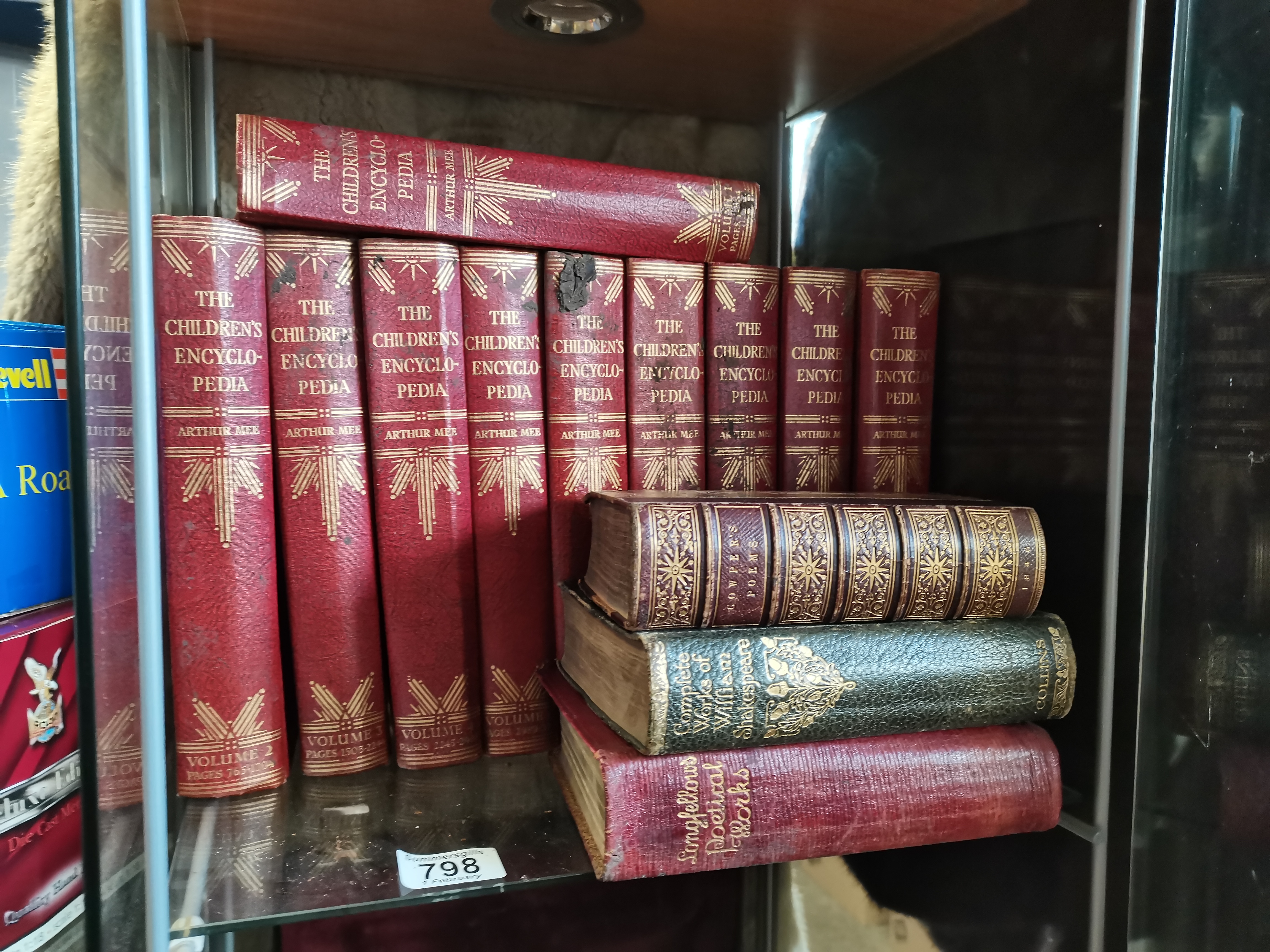 A collection of assorted leather-bound books