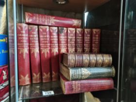 A collection of assorted leather-bound books