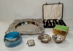 A mixed group of silver and silver-plate