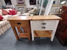 Besp Oak - small console table with 2 drawers and A Veneered Oak lamp table