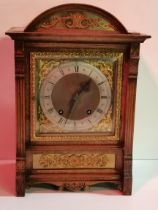 Antique Walnut mantle clock marked to movement D R