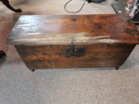 An early oak small blanket chest/ box 80cm x 30cm