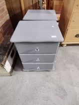 Painted Grey Pine bedside drawers