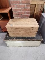 x2 Antique pine chests/toy boxes