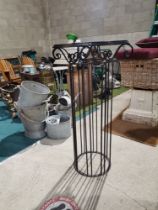 Black wrought iron plant holder 110cm Ht