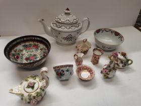 A good collection of pottery inc Crown Derby, Worcester basket early derby etc etc