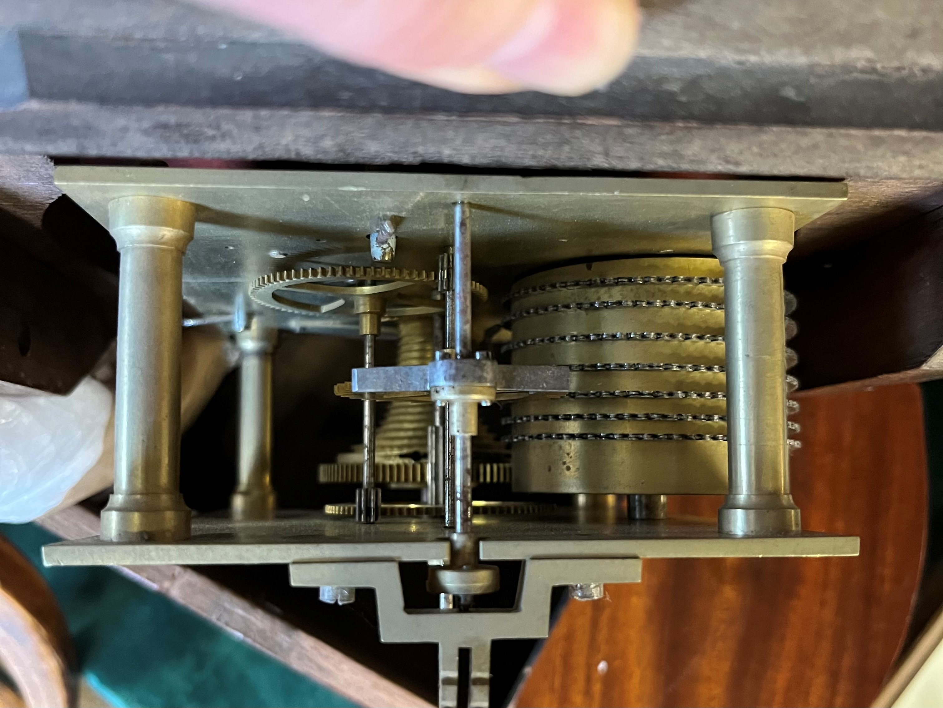 A Victorian mahogany single fusee drop dial wall clock - Image 4 of 6