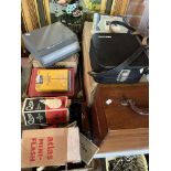 A quantity of vintage photography and film paraphernalia
