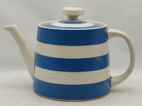 T Green Cornishware Tea Pot