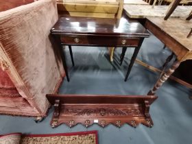 Antique side table and wall rack