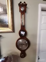 A mahogany with stringing inlay banjo barometer