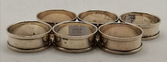 A set of six George V silver napkin rings