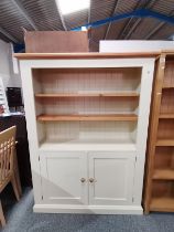 Modern Pine and Cream open display cabinet