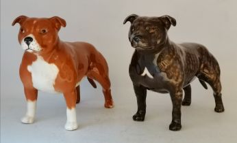 x2 Beswick Staffordshire Bull Terriers