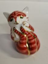 Royal Crown Derby Paperweight - Playful Ginger Kitten