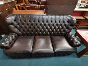 Antique Thomas Lloyd Leather high button back 3 seater Sofa