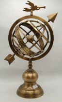 A brass armillary sphere, modern
