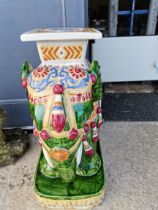 A Pair of Ceramic Elephant side tables/pot stands