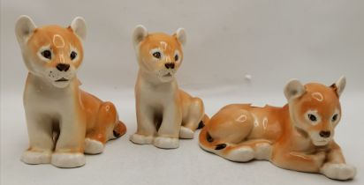x3 USSR Lion figurines