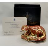 Royal Crown Derby Paperweight - Otter Gold Signature edition