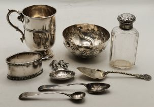 A mixed group of silver, Victorian and later