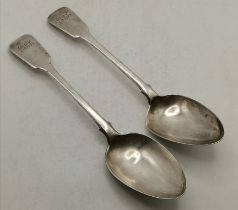 A pair of William IV silver tablespoons