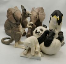 A collection of porcelain animals