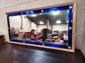 Italian blue and brass wall mirror