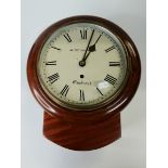 A Victorian mahogany single fusee drop dial wall clock