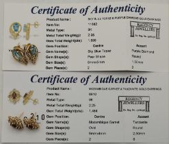 x2 pairs of 9ct Yellow Gold earrings