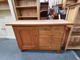 Solid Oak Sideboard with side cupboard and 2over 2 drawers