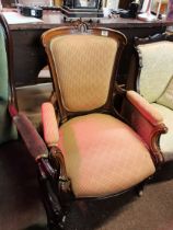 A Victorian mahogany arm chair