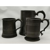 x3 Pewter Tankards