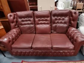 Chesterfield Tan Leather 3 seater sofa