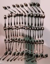 A large quantity of assorted silver teaspoons, Georgian and later