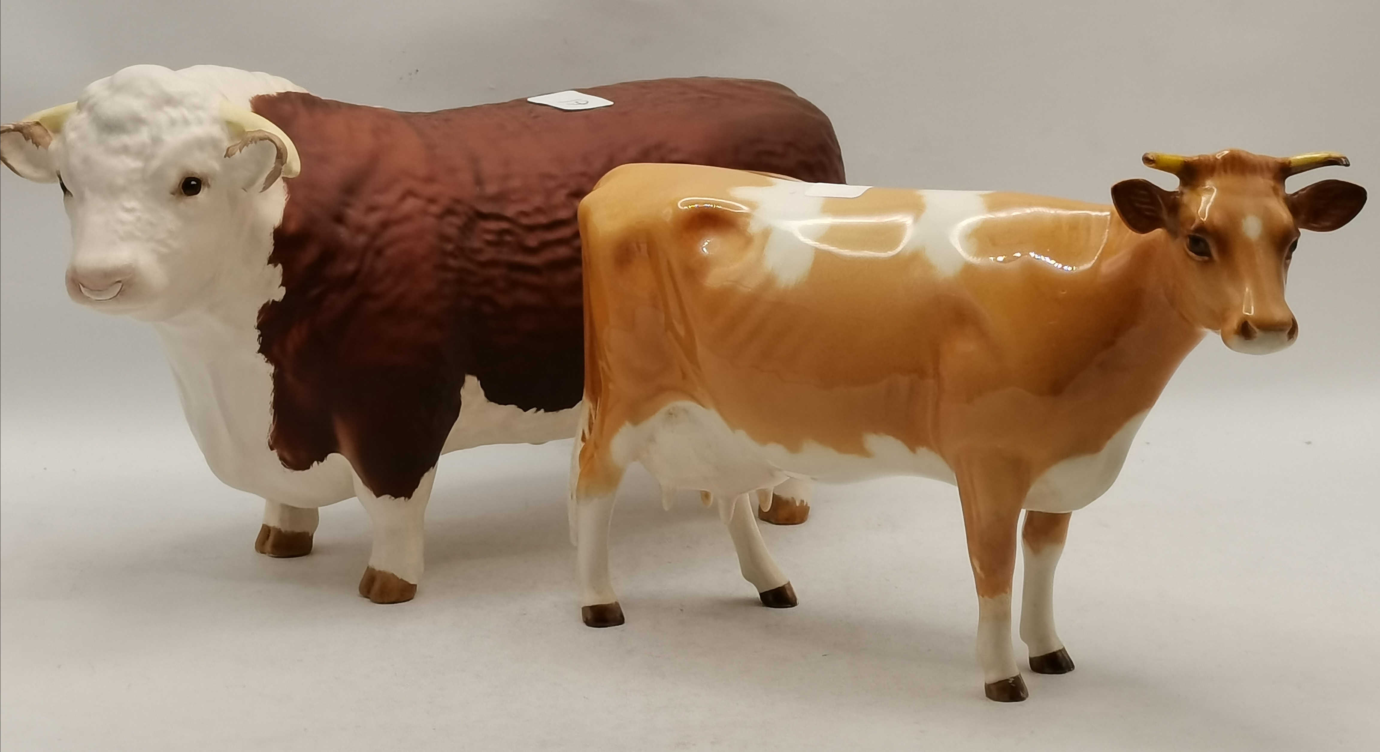 Two Beswick cow models