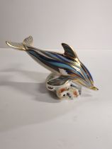 Royal Crown Derby Paperweight - Striped Dolphin