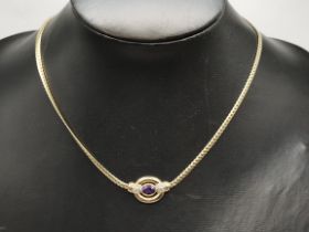 9ct Yellow Gold and Amethyst necklace