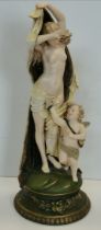 Venus and Cupid figure by Ernst Wahliss, Vienna C1900 Ht 38cm