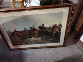 Three framed battlefield prints