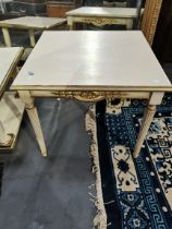 Cream & Gilt Square table